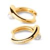 Thumbnail Image 4 of PDPAOLA™ at Zales 1/6 CT. T. W. Lab-Grown Multi-Diamond Bypass Hoop Earrings in 18K Gold