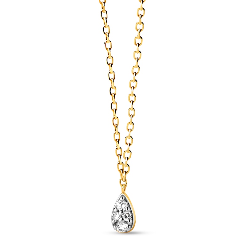 Main Image 1 of PDPAOLA™ at Zales 1/20 CT. T.W. Lab-Grown Multi-Diamond Teardrop Pendant in 18K Gold - 19.5"