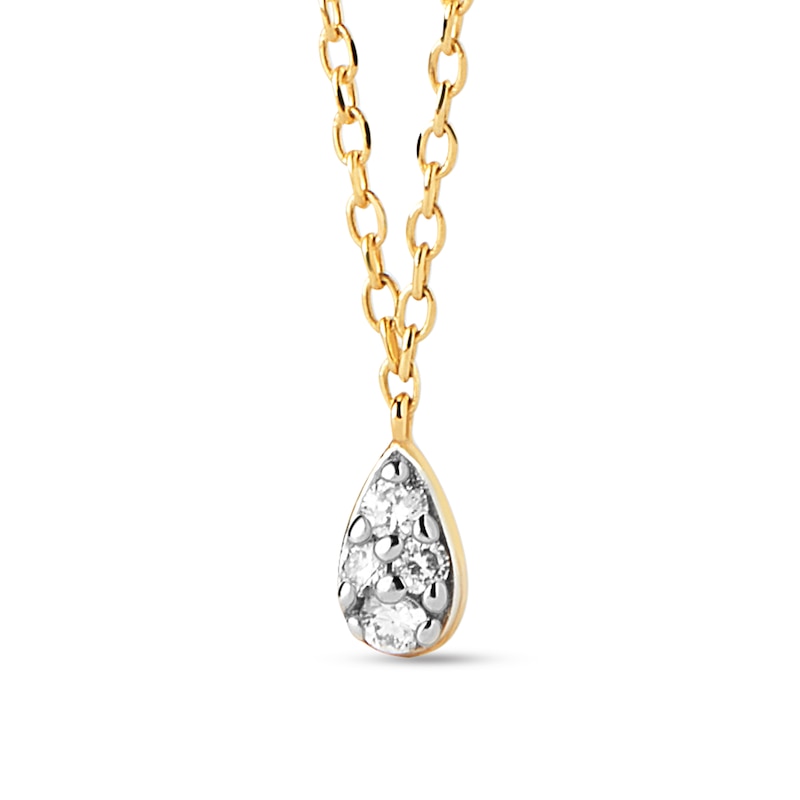 Main Image 2 of PDPAOLA™ at Zales 1/20 CT. T.W. Lab-Grown Multi-Diamond Teardrop Pendant in 18K Gold - 19.5"