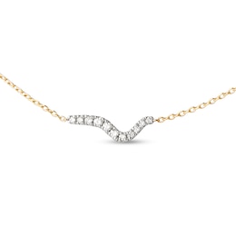 PDPAOLA™ at Zales 1/10 CT. T.W. Lab-Grown Diamond Wave Necklace in 18K Gold - 19.5”