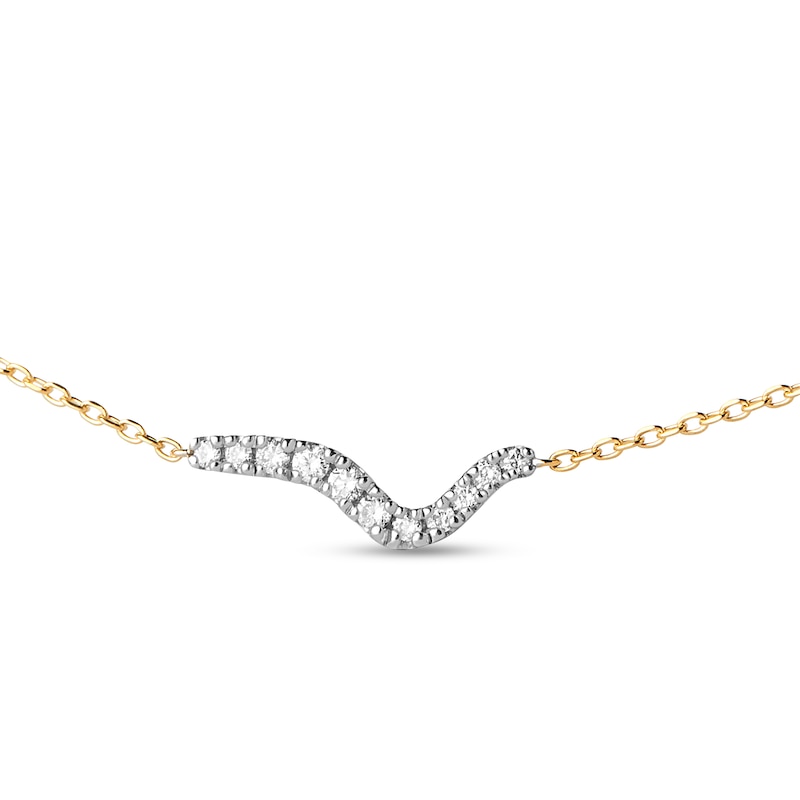 Main Image 2 of PDPAOLA™ at Zales 1/10 CT. T.W. Lab-Grown Diamond Wave Necklace in 18K Gold - 19.5”