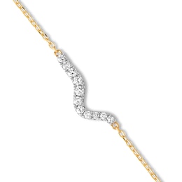 PDPAOLA™ at Zales 1/8 CT. T.W. Lab-Grown Diamond Wave Bracelet in 18K Gold
