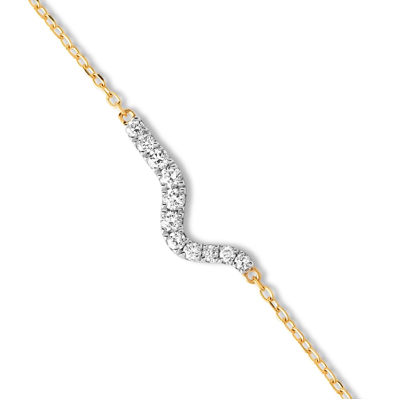 Main Image 1 of PDPAOLA™ at Zales 1/8 CT. T.W. Lab-Grown Diamond Wave Bracelet in 18K Gold