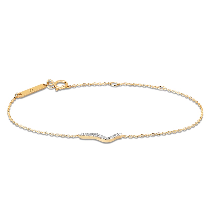 Main Image 2 of PDPAOLA™ at Zales 1/8 CT. T.W. Lab-Grown Diamond Wave Bracelet in 18K Gold