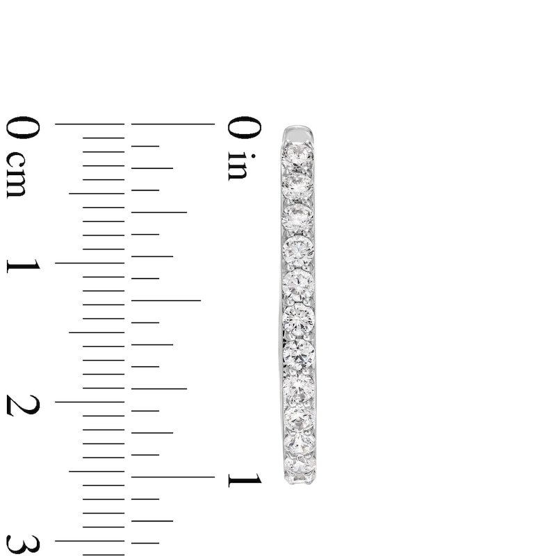 Main Image 3 of 1 CT. T.W. Certified Lab-Grown Diamond Oval Hoop Earrings in 10K White Gold (I/SI2)