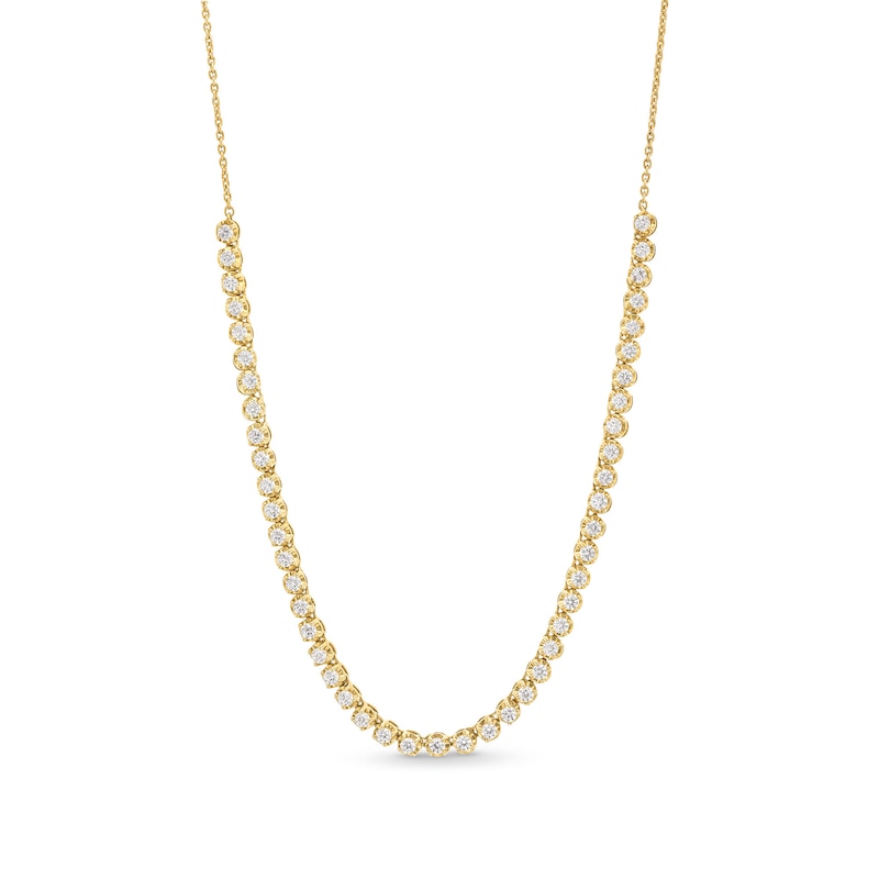 Main Image 1 of 1-1/2 CT. T.W. Certified Lab-Grown Diamond Bubbles Line Necklace in 10K Gold (I/SI2)