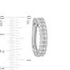 Thumbnail Image 3 of 2 CT. T.W. Certified Lab-Grown Diamond Double Row Oval Hoop Earrings in 14K White Gold (F/SI2)