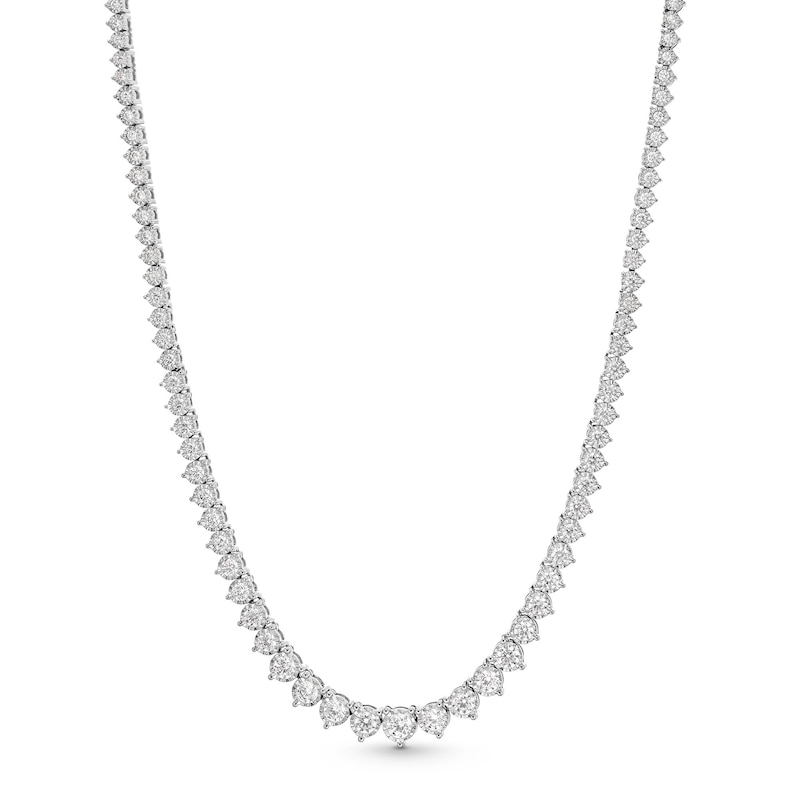 Main Image 1 of 5 CT. T.W. Certified Lab-Grown Diamond Graduated Riviera Necklace in 10K White Gold (I/SI2)