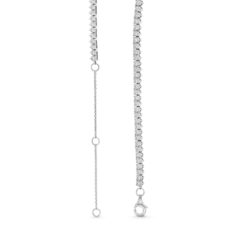 Main Image 3 of 5 CT. T.W. Certified Lab-Grown Diamond Graduated Riviera Necklace in 10K White Gold (I/SI2)