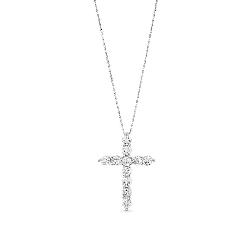 Main Image 1 of 2 CT. T.W. Certified Lab-Grown Diamond Cross Pendant in 14K White Gold (F/SI2)