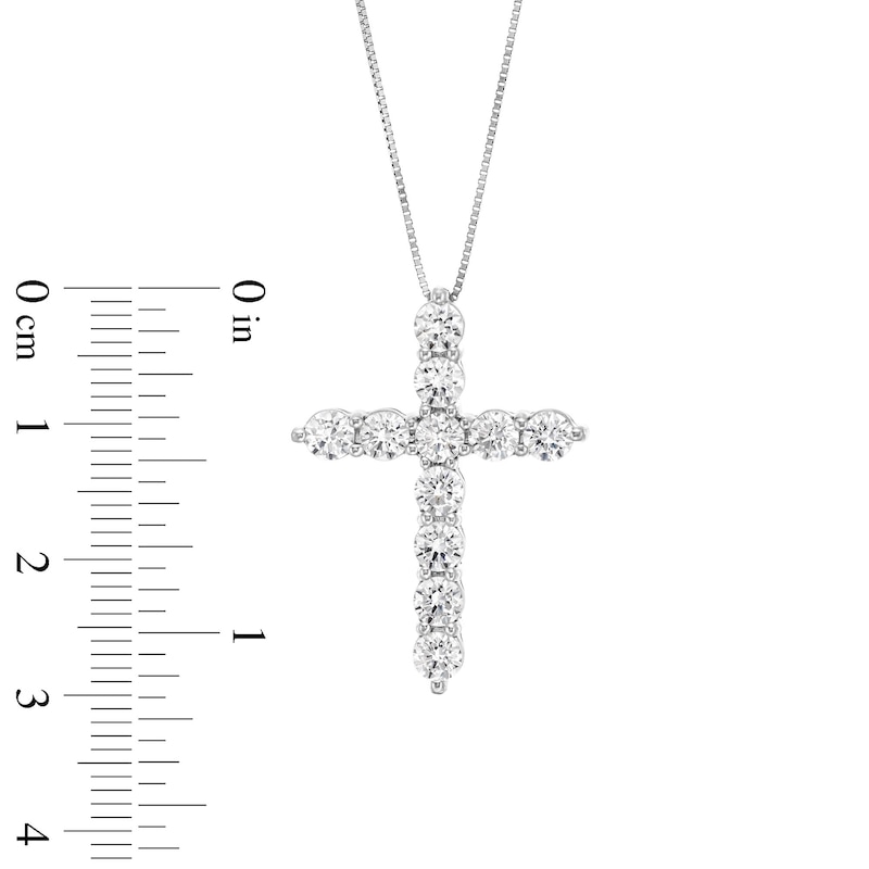 Main Image 4 of 2 CT. T.W. Certified Lab-Grown Diamond Cross Pendant in 14K White Gold (F/SI2)
