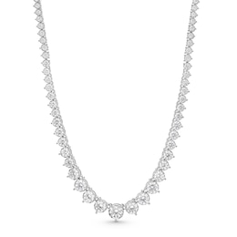 10 CT. T.W. Certified Lab-Grown Diamond Graduated Riviera Necklace in 10K White Gold (I/SI2)