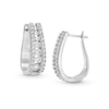 Thumbnail Image 1 of 1-1/2 CT. T.W. Certified Lab-Grown Diamond Graduated Triple Row Hoop Earrings in 14K White Gold (F/SI2)