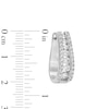 Thumbnail Image 3 of 1-1/2 CT. T.W. Certified Lab-Grown Diamond Graduated Triple Row Hoop Earrings in 14K White Gold (F/SI2)
