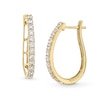 Thumbnail Image 1 of 1 CT. T.W. Certified Lab-Grown Diamond Oval Hoop Earrings in 10K Gold (I/SI2)