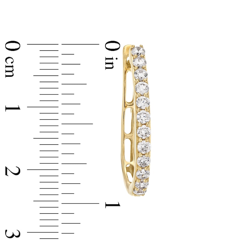 Main Image 3 of 1 CT. T.W. Certified Lab-Grown Diamond Oval Hoop Earrings in 10K Gold (I/SI2)