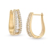 Thumbnail Image 1 of 1-1/2 CT. T.W. Certified Lab-Grown Diamond Graduated Triple Row Hoop Earrings in 14K Gold (F/SI2)