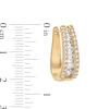 Thumbnail Image 3 of 1-1/2 CT. T.W. Certified Lab-Grown Diamond Graduated Triple Row Hoop Earrings in 14K Gold (F/SI2)