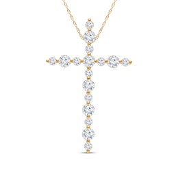 1 CT. T.W. Lab-Grown Diamond Alternating Cross Pendant in 10K Gold (I/SI2)