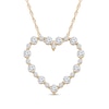 Thumbnail Image 1 of 1 CT. T.W. Lab-Grown Diamond Alternating Heart Outline Pendant in 10K Gold (I/SI2)