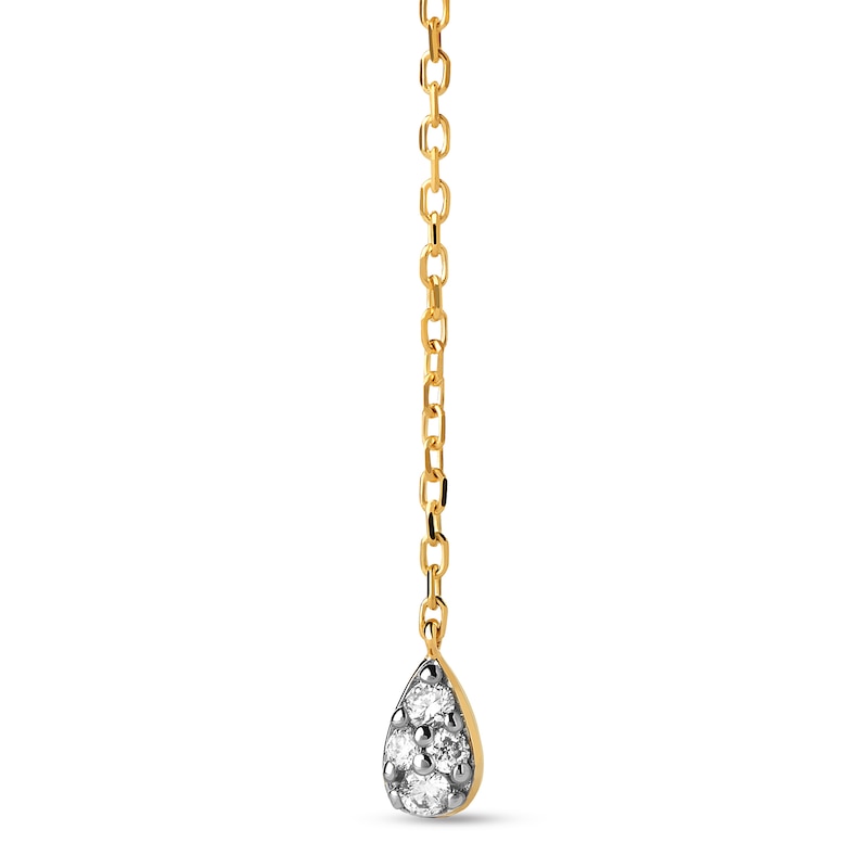 Main Image 2 of PDPAOLA™ at Zales 1/15 CT. T.W. Lab-Grown Multi-Diamond Teardrop "Y" Necklace in 18K Gold - 19.5”
