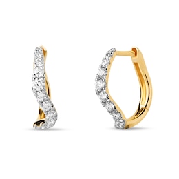 PDPAOLA™ at Zales 1/3 CT. T.W. Lab-Grown Diamond Wavy Hoop Earrings in 18K Gold