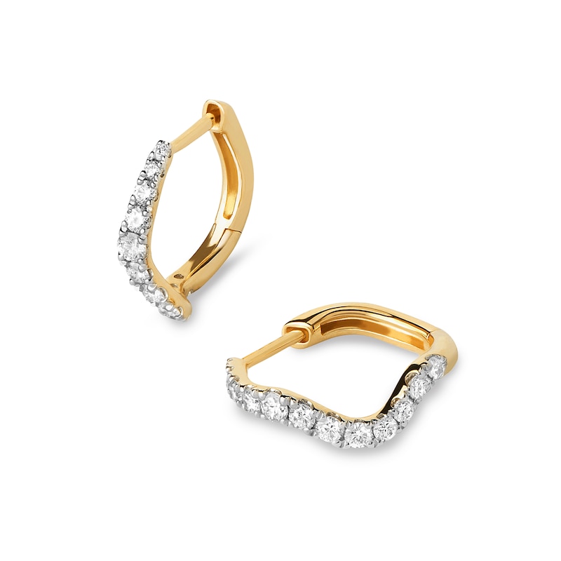 Main Image 2 of PDPAOLA™ at Zales 1/3 CT. T.W. Lab-Grown Diamond Wavy Hoop Earrings in 18K Gold