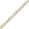 Thumbnail Image 2 of 2 CT. T.W. Lab-Grown Diamond "S" Tennis Bracelet in Sterling Silver with 24K Gold Plate (I/I1) - 7.25"