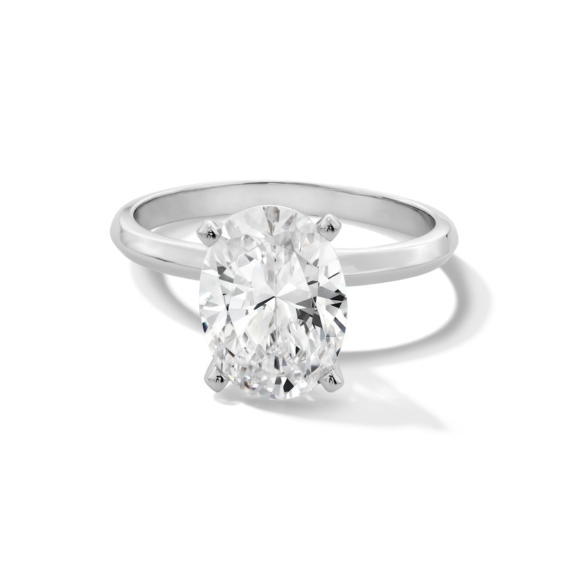 Main Image 1 of 3 CT. Oval Certified Lab-Grown Diamond Solitaire Engagement Ring in 14K White Gold (F/VS2)