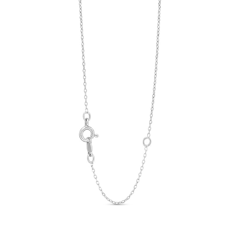 Main Image 3 of Radiant-Cut White Lab-Created Sapphire Frame Split Bail Drop Pendant in Sterling Silver