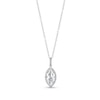Thumbnail Image 1 of Marquise White Lab-Created Sapphire Frame Drop Pendant in Sterling Silver