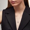Thumbnail Image 2 of Marquise White Lab-Created Sapphire Frame Drop Pendant in Sterling Silver