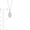 Thumbnail Image 4 of Marquise White Lab-Created Sapphire Frame Drop Pendant in Sterling Silver