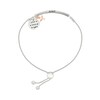 Thumbnail Image 2 of 1/10 CT. T.W. Diamond "AUNT" Flower and Disc Charm Bolo Bracelet in Sterling Silver and 10K Rose Gold - 9.0"