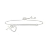 Thumbnail Image 1 of 1/10 CT. T.W. Diamond "BEYOND BLESSED" Cross and Heart Double Charm Bolo Bracelet in Sterling Silver - 9.0"