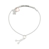 Thumbnail Image 2 of 1/8 CT. T.W. Diamond "DOG MOM" Paw Print and Heart Charm Bolo Bracelet in Sterling Silver and 10K Rose Gold - 9.0"