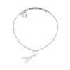Thumbnail Image 2 of 1/10 CT. T.W. Diamond "DADDY'S GIRL" Layered Heart Charm Bolo Bracelet in Sterling Silver and 10K Rose Gold - 9.0"
