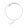 Thumbnail Image 2 of 1/10 CT. T.W. Diamond "GRANDMA" Flower and Heart Charm Bolo Bracelet in Sterling Silver and 10K Rose Gold - 9.0"