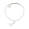 Thumbnail Image 2 of 1/8 CT. T.W. Diamond "LOVE YOU TO THE MOON" Heart and Moon Charm Bolo Bracelet in Sterling Silver and 10K Rose Gold