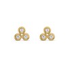 Thumbnail Image 2 of 1/10 CT. T.W. Certified Lab-Grown Diamond Bezel-Set Trio Stud Earrings in Sterling Silver with 14K Gold Plate (I/SI2)