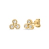 Thumbnail Image 3 of 1/10 CT. T.W. Certified Lab-Grown Diamond Bezel-Set Trio Stud Earrings in Sterling Silver with 14K Gold Plate (I/SI2)
