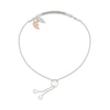 Thumbnail Image 2 of 1/10 CT. T.W. Diamond "ALWAYS WITH YOU" Double Angel Wing Charm Bolo Bracelet in Sterling Silver and 10K Rose Gold