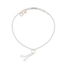 Thumbnail Image 2 of 1/8 CT. T.W. Diamond "SISTER" Double Heart Charm Bolo Bracelet in Sterling Silver and 10K Rose Gold - 9.0"