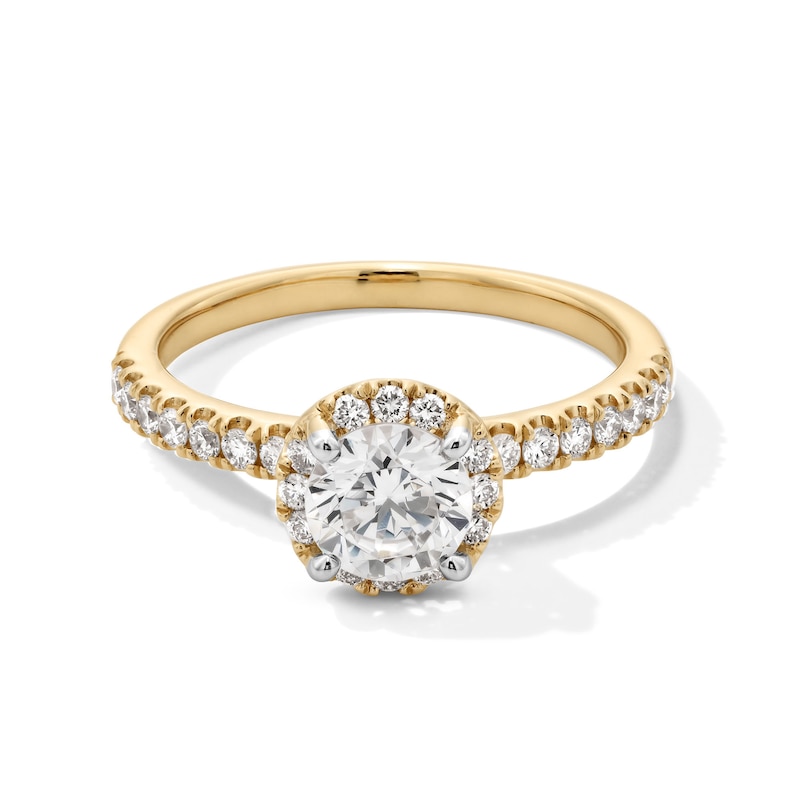 Main Image 1 of 1-1/3 CT. T.W. Certified Lab-Grown Diamond Frame Engagement Ring in 10K Gold (F/SI2)