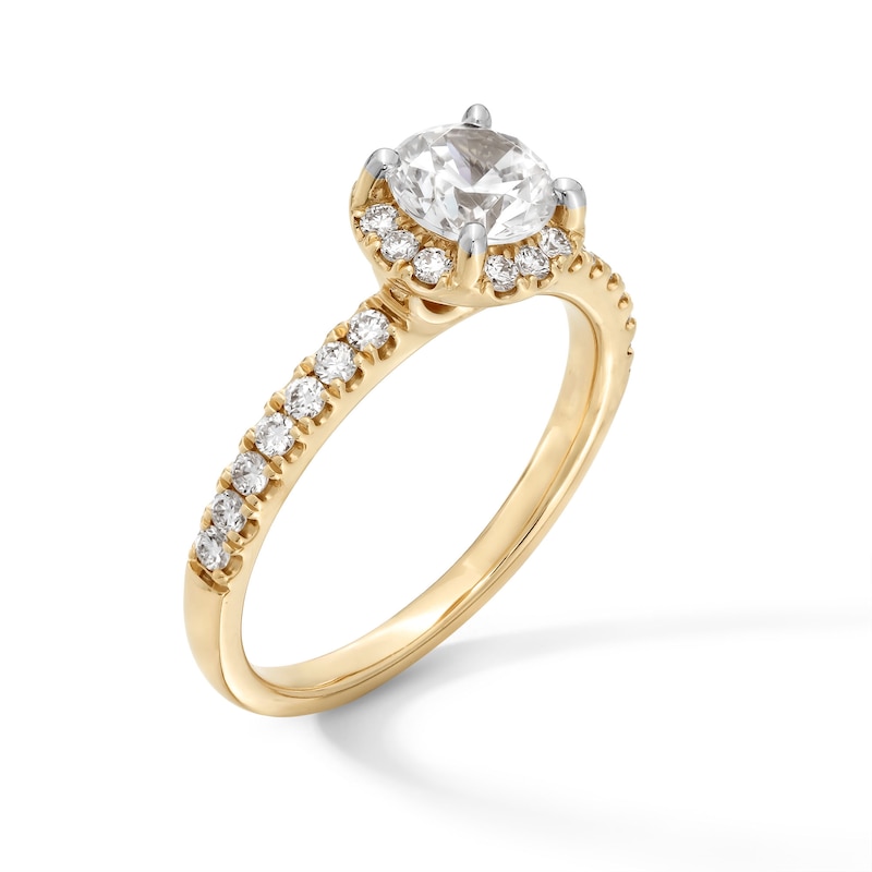 Main Image 3 of 1-1/3 CT. T.W. Certified Lab-Grown Diamond Frame Engagement Ring in 10K Gold (F/SI2)