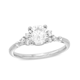 1-1/5 CT. T.W. Certified Lab-Grown Diamond Tri-Sides Engagement Ring in 14K White Gold (F/VS2)