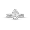 Thumbnail Image 4 of 2 CT. T.W. Pear-Shaped Certified Lab-Grown Diamond Frame Bridal Set in 14K White Gold (F/VS2)