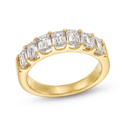 2 CT. T.W. Emerald-Cut Certified Lab-Grown Diamond Seven Stone Anniversary Band in 14K Gold (F/SI2)