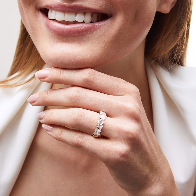 Main Image 2 of 2 CT. T.W. Oval Certified Lab-Grown Diamond Seven Stone Anniversary Band in 14K Gold (F/SI2)