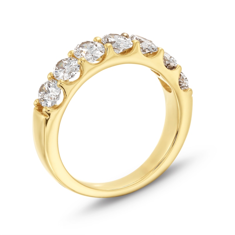 Main Image 3 of 2 CT. T.W. Oval Certified Lab-Grown Diamond Seven Stone Anniversary Band in 14K Gold (F/SI2)